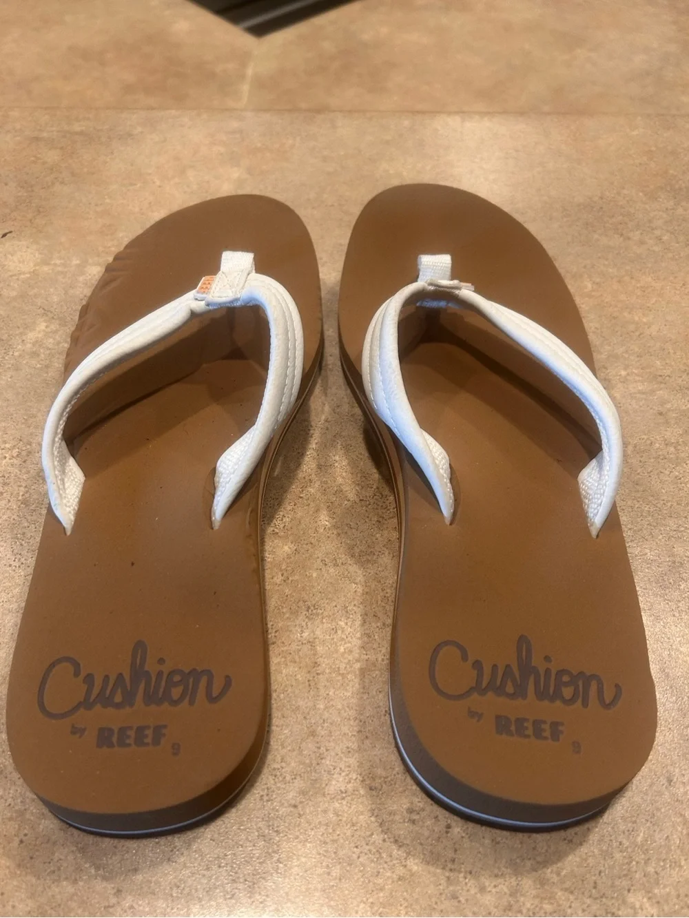 Reef Brown Flip Flops with White Straps